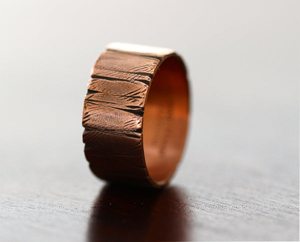 Tree Bark Copper Ring (S0333)