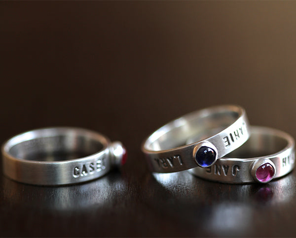 Personalized Gemstone Name RIng (S0348)
