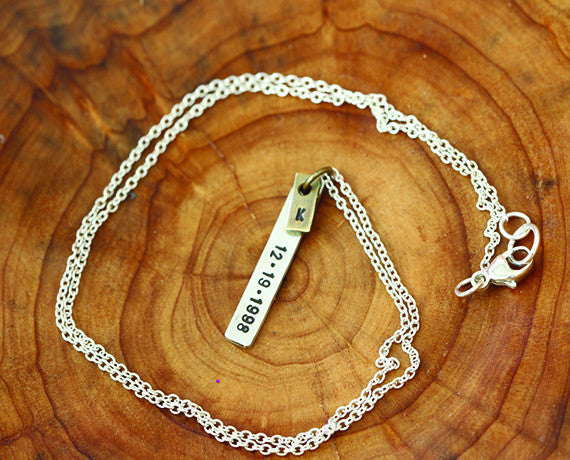 Dainty Personalized Sterling Silver Tag Necklace S0485