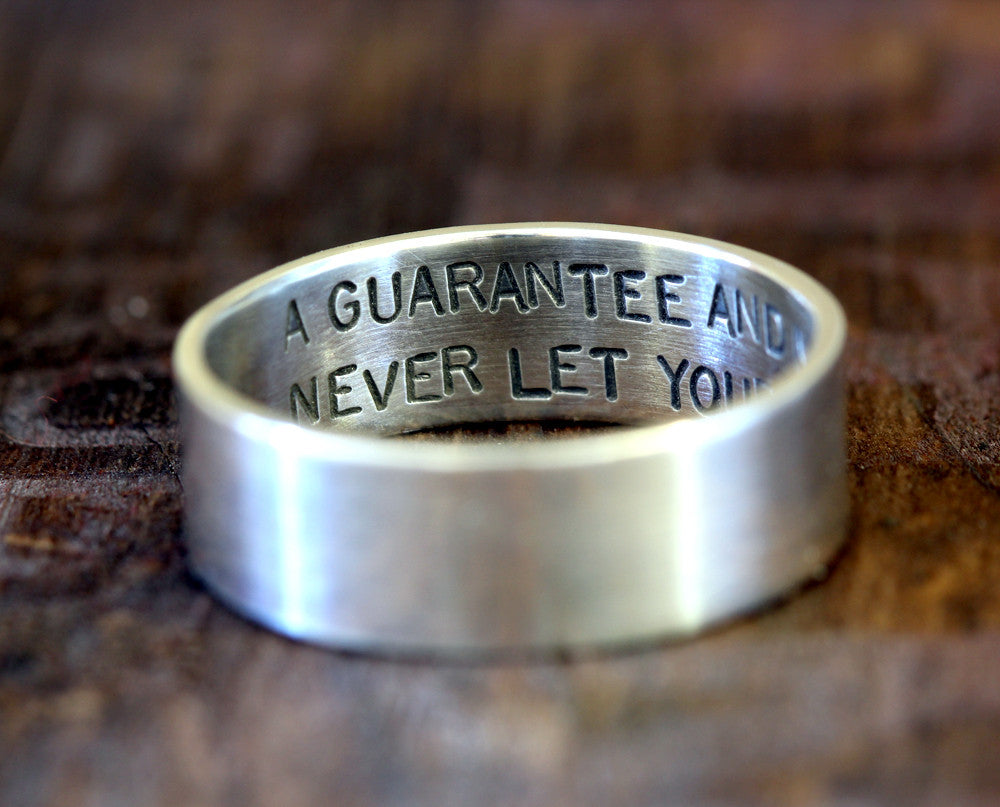 Mens wedding ring with inside message