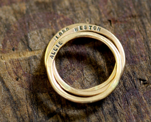 14k Gold Filled Personalized Hammered Ring (S0238)