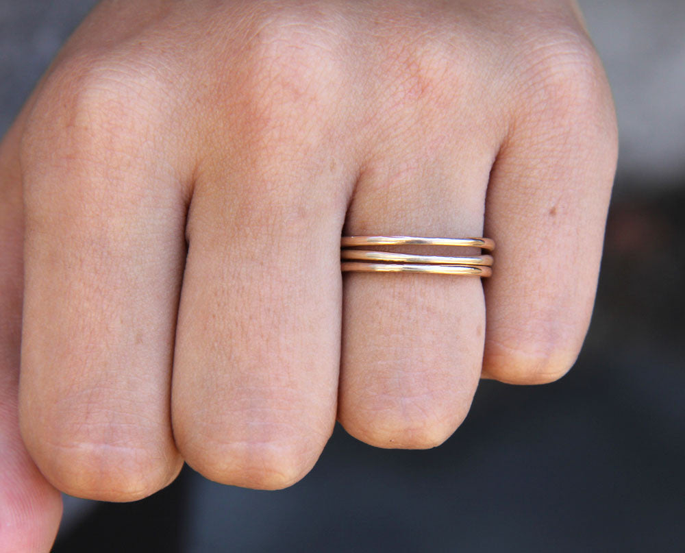 14k Gold Filled Personalized Hammered Ring (S0238)