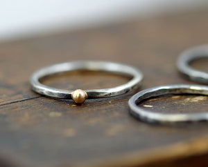 14k pebble gold ring