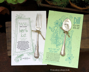 Plantable paper herb kit with Dill garden marker S0253