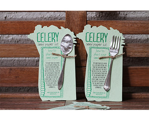 Celery Plantable Seed Paper with Silverware Garden Marker (S0358)