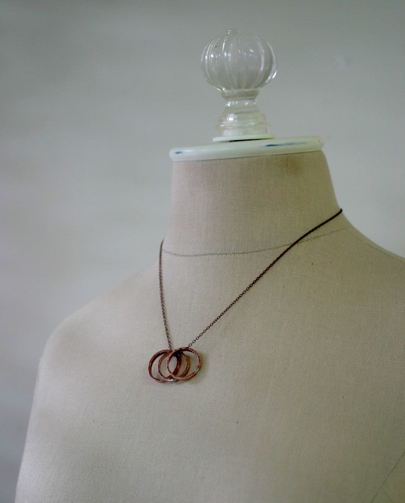 Inscribed Copper Stacking Rings – Set Of 3 (S0177)