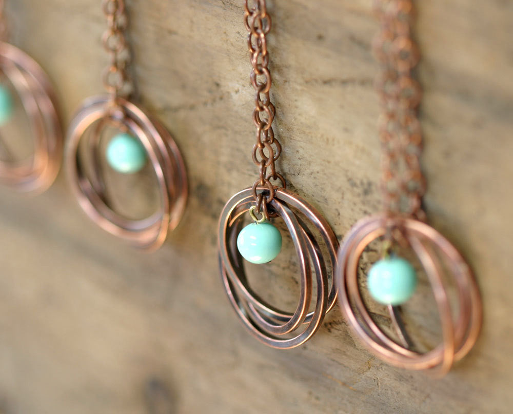 Vintage copper necklace top
