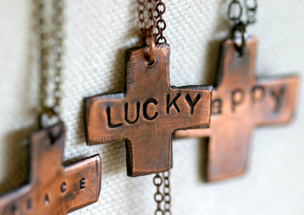 Lucky Copper Swiss Cross Necklace (S0183)