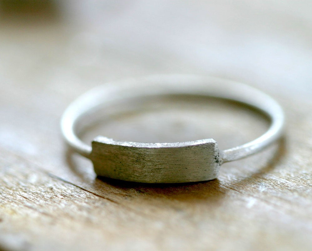 Silver simply modern rectangle ring