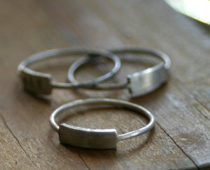 Silver simply modern rectangle ring