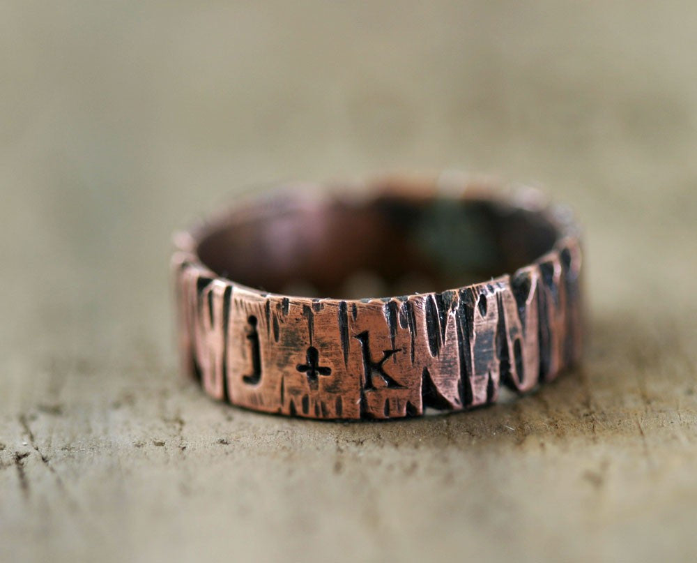 Personalized Redwood Tree Bark Ring (S0186)