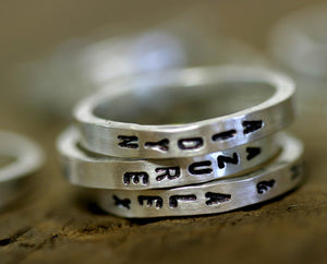 Sterling Silver Name Stacking Rings – Set Of 3 (S0191)