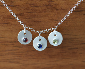 Mother's Gemstone Personalized Pendant Necklace (S0342)