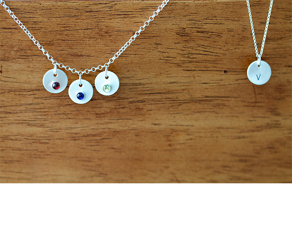 Mother's Gemstone Personalized Pendant Necklace (S0342)