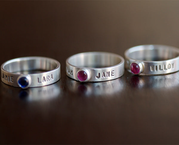 Personalized Gemstone Name RIng (S0348)