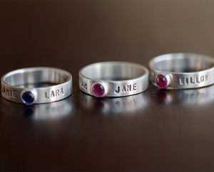 Personalized Gemstone Name RIng (S0348)