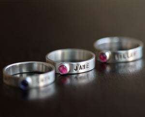 Personalized Gemstone Name RIng (S0348)