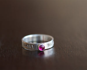Personalized Gemstone Name RIng (S0348)