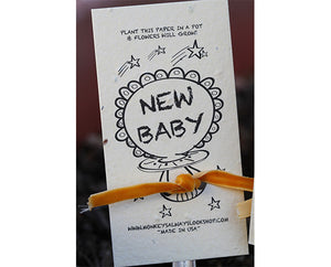 Neutral new baby wildflower kit plantable seed paper with garden marker (S0388)