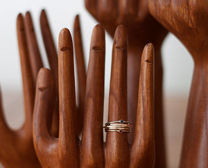 14k Yellow Gold Band Set with Ruby (S0600)