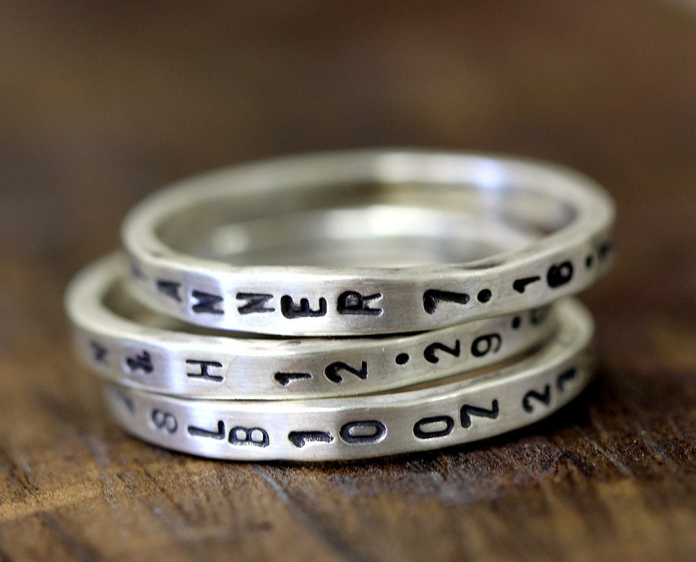 Sterling Silver Name Stacking Rings – Set Of 3 (S0191)