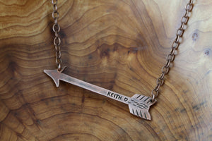 Custom Copper Arrow Necklace & Chain S0380b