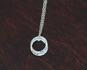 Sterling Silver Interlocking Rings Necklace (S0339)