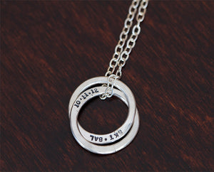 Sterling Silver Interlocking Rings Necklace (S0339)