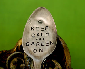 Keep Calm Spoon Garden Marker vintage silverware marker (S0203)