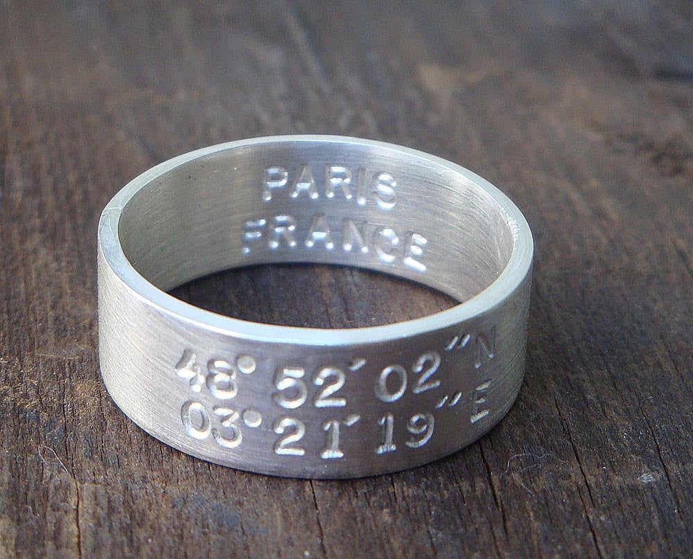 Latitude Longitude Wedding Ring (S0209)