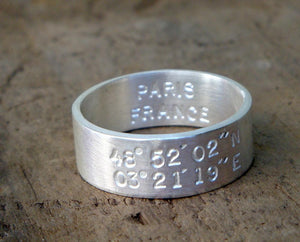 Latitude Longitude Wedding Ring (S0209)