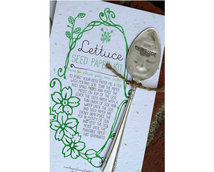 Lettuce Plantable Seed Paper with Silverware Garden Marker (S0360)