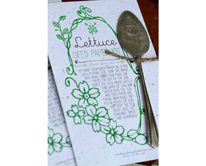 Lettuce Plantable Seed Paper with Silverware Garden Marker (S0360)