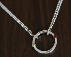 Lovers birthstone personalized necklace (S0340)