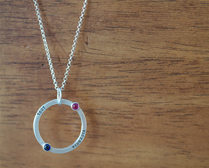 Lovers birthstone personalized necklace (S0340)