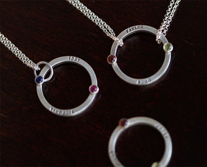 Lovers birthstone personalized necklace (S0340)