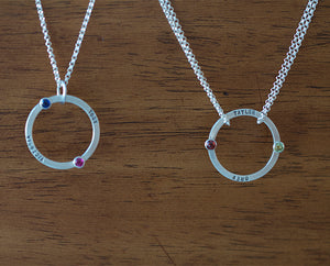 Lovers birthstone personalized necklace (S0340)