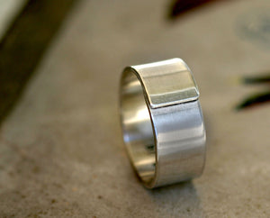 Modern men's wedding band sterling silver wrapped ring (S0319)