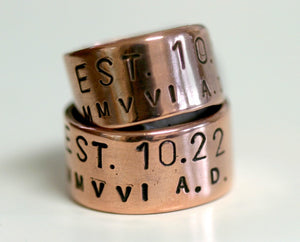 Established Band Ring Commemorative Date (S0289)