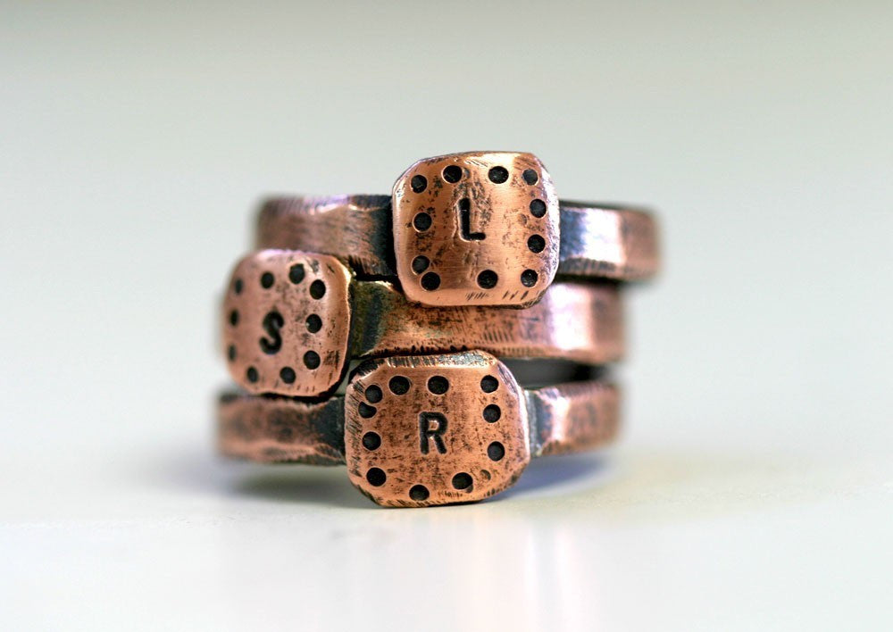 Personalized Initial Copper Band Ring (S0231)