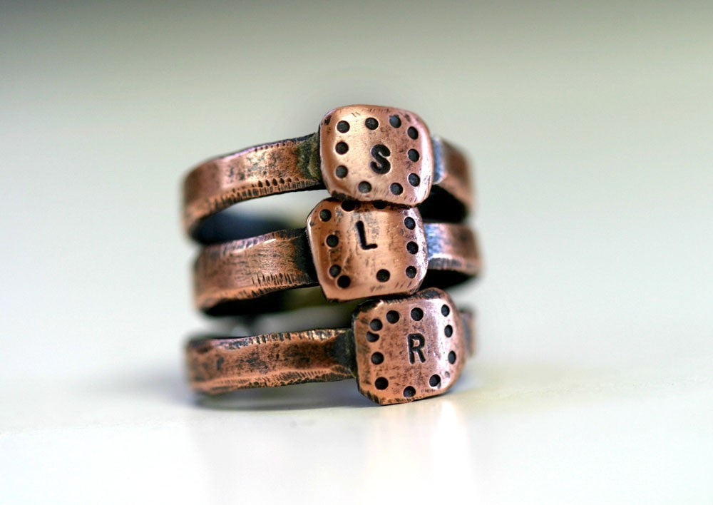 Personalized Initial Copper Band Ring (S0231)