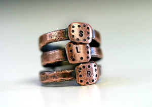 Personalized Initial Copper Band Ring (S0231)