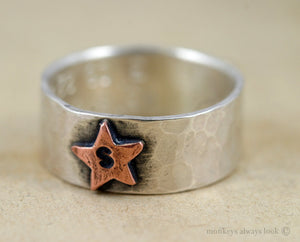 Star Ring with Personalized Initial (S0241)
