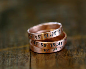 Personalized copper stacking rings (S0239)