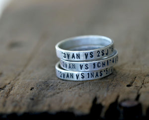 Custom sterling silver stacking rings set of 3 (S0240)