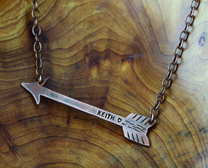 Custom Copper Arrow Necklace & Chain S0380b