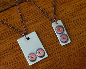 Custom Initials Sterling Silver Wide Plate Necklace (S0480)