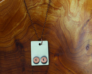 Custom Initials Sterling Silver Wide Plate Necklace (S0480)