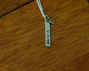 Dainty Personalized Sterling Silver Tag Necklace S0485