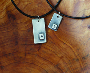 Sterling Silver Initial Tag Narrow S0487